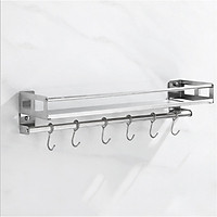 Kệ Dán Tường Đựng Gia Vị Kèm 6 Móc MOHI MK3 - Chính hãng (Giao ngẫu nhiên)