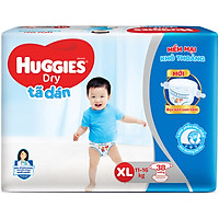 Tã Dán Huggies Dry Gói Đại XL38 (38 Miếng) - Bao Bì Mới