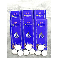 Hộp 10 viên nến tealight không mùi không khói cháy 4 giờ - Trắng