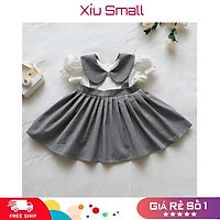Váy đầm bé gái-sét yếm thô kẻ liền thân cho bé gái xinh xắn (4kg-30kg)