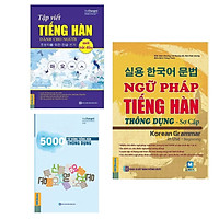 Combo 3 Cuốn Sách Học Tiếng Hàn: Ngữ Pháp Tiếng Hàn Thông Dụng - Sơ Cấp (Dùng APP MCBooks) + 5000 Từ Vựng Tiếng Hàn Thông Dụng + Tập Viết Tiếng Hàn Dành Cho Người Mới Bắt Đầu / Tặng Kèm Bookmark Happy Life
