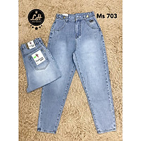 Quần baggy nữ jean Ulzzang LH lưng cao kiểu thêu túi mặt cười MS 703