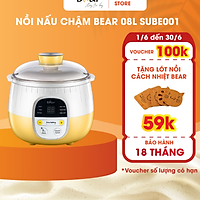 Nồi nấu chậm Bear 0.8L kèm lồng hấp (Bản quốc tế)- Hàng chính hãng