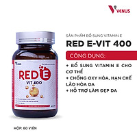 Red E-vit 400 – hỗ trợ bổ sung vitamin E, làm đẹp da, chống oxy hóa và hạn chế lão hóa hộp 60 viên