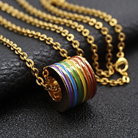 Multicolor Stainless Steel LGBT Lesbian Gay Pride Pendant Necklace for Festival Gifts