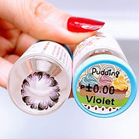 Lens mắt tím (pudding violet) thời trang giãn to sử dụng 1 năm