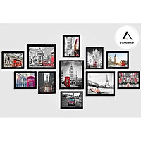 Bộ 11 khung ảnh cỡ lớn Alpha, bộ khung tranh treo tường miễn phí in ảnh - M11