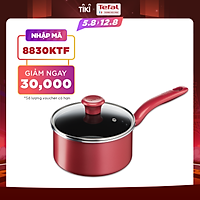 Quánh chống dính đáy từ Tefal So Chef G1352395 18cm có nắp (Đỏ) - Hàng chính hãng