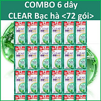 COMBO 6 dây dầu gội Clear Bạc hà 12 gói x6