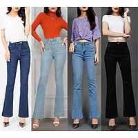 Quần jean nữ ống loe lưng cao tôn dáng vải tốt Đôi Chân Nhỏ