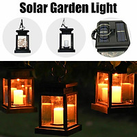 Black Solar Clipped Lamp Hanging LED Umbrella Light Lawn Path Landscape Garden Small Street Lighting