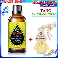Tinh Dầu Sả Chanh 50ML + Tinh Dầu Treo xe Treo Phòng Sả Chanh (Lemongrass) - Tinh Dầu Xông Phòng Sả Chanh Nguyên Chất TIDAMO Giúp Bảo Vệ Sức Khỏe, Kháng Khuẩn, Đuổi Muỗi Và Thư Giãn Tinh Thần