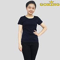 Áo thun trơn nữ thoát nhiệt Nhật Bản GOKING, 100% cotton siêu thoáng mát, đánh bay cơn nóng mùa hè