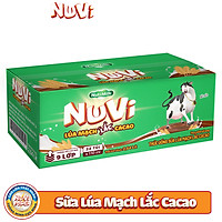 Thùng 24 túi NuVi Thức uống Sữa Lúa mạch Lắc Cacao túi 110 ml