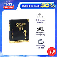 Bao cao su Powermen Siêu siêu mỏng 0.03 mm, chống xuất tinh sớm Hộp 9 BCS - che tên khi giao hàng