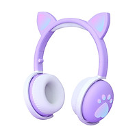 BK1 BT Wireless Headphones RGB Glowing Lights Cute LED Cat Ear Paw Girls Gift Kids Headset Wireless Stereo Bass 3.5mm Plug With Mic
