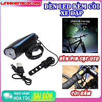 Đèn led siêu sáng kèm còi xe đạp thể thao cao cấp