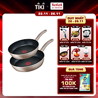 Bộ 2 Chảo chiên Tefal Sensations 24-28 - Cảnh báo nhiệt - Dùng cho mọi loại bếp - Hàng chính hãng