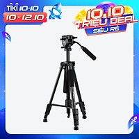 Andoer TTT-005 Aluminum Alloy Tripod Stand Fluid Hydraulic Ball Head Max. Height 65 Inches Max. Load 11lb with Carrying
