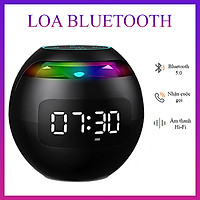 Loa mini bluetooth kiêm đồng hồ báo thức, đèn LED, dung lượng pin 2000mAh hỗ trợ thẻ nhớ mở rộng - k1306