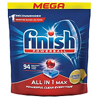 Túi 94 viên rửa chén Finish All In 1 Max Dishwasher Tablets Lemon QT09441 - hương chanh