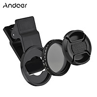 Andoer 37MM Professional Clip-on Phone Filter Lens ND2-400 Adjustable Neutral Density Filter with Phone Clip Lens