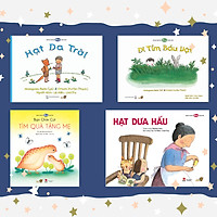 Combo 4 cuốn Tranh truyện Ehon Nhật Bản - Trung Thu Kì Diệu gồm 4 cuốn Đi Tìm Báu Vật , Hạt Da Trời, Bạn Chim Cút Tìm Quà Tặng Mẹ, Hạt Dưa Hấu