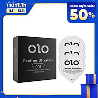 Bao cao su OLO siêu mỏng 0.01mm Feeling Ultra Thin màu đen - hộp 3 chiếc - olo_store