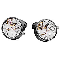 Steampunk Working Functioning Mechanical Movement Watch Gear Mens Wedding Party Shirt Cufflink Suit Ornaments