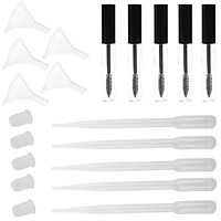 5 Packs 10ml Empty Mascara Tubes Eyelash Oils Vials Bottle with Plugs Funnels Pipettes Droppers