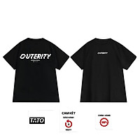 Áo Thun In Chữ Outerity màu đen chất vải cotton không nhăn không xù lông TATO OFFICIAL