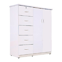 Tủ nhựa Trẻ Em / Người Lớn Ngọc Diệp 2 cánh 5 hộc cao 1m25 - TE2C5N125 ( 105cm x 45cm x 125cm ) - chất liệu nhựa Đài Loan 2 lớp cao cấp - KHÔNG CONG VÊNH - KHÔNG MỐI MỌT - KHÔNG ẨM MỐC AN TOÀN KHI SỬ DỤNG