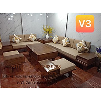 Bộ bàn ghế sô fa chân vát gỗ sồi nga