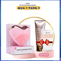 Máy rửa mặt LACO LUXURY hình trái tim – TẶNG sữa rửa mặt DNA và bông tẩy trang