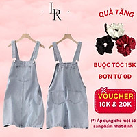 Yếm váy jean rộng 2 dây cao cấp, váy jean túi ngực phong cách Hàn Quốc nhẹ nhàng, cá tính - Lari jean
