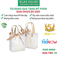 Túi đựng quà trong suốt mờ ảo quai nhựa nhiều cỡ, túi quà sinh nhật độc đáo