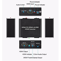HDMI Audio Extractor HDMI to HDMI Optical TOSLINK SPDIF + 3.5mm Stereo Extractor Converter HDMI Audio Splitter Adapter