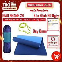 Thảm Tập YoGa Dày 8mm miDoctor + Bao Thảm Tập Yoga + Dây Thảm Tập Yoga (Túi, Dây Giao Màu Ngẫu Nhiên)