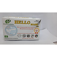 KHẨU TRANG Y TÊ HELLO MASK MÀU TRẮNG (4 LỚP, HỘP 50 CÁI)