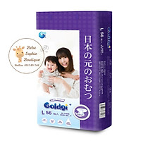 Combo 2 túi Bỉm dán GOLDGI+ Size L 56 miếng (cho trẻ từ 9-14kg)