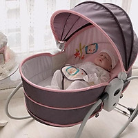 Nôi rung kiêm ghế bập bênh 5 trong 1 Mastela - Xám viền tím