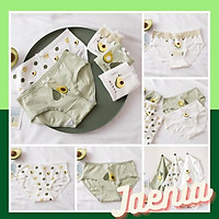 Quần lót nữ Cotton cao cấp nâng mông thông hơi họa tiết quả bơ đáng yêu