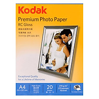 Giấy In Ảnh Cao Cấp Kodak RC 1 Mặt Siêu Bóng (High Glossy) A4 (21 x 29.7cm) 270gsm 20 Tờ - Hàng chính hãng