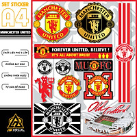 Sticker Hình Dán Manchester United 01 Dán Xe, Dán Nón, Điện Thoại, Laptop - Logo MU Chất Liệu Chống Thấm Nước, Bền Màu