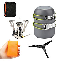 Camping Cookware Set with 3000W Camping Stove Cooking Pots Pans Tank Bracket For Outdoor Picnic Camping Hiking