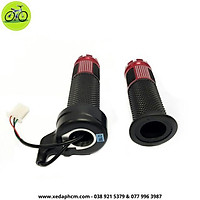 Tay ga xe đạp điện BLQ vân nhám cao su mát xa