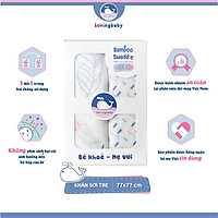 Hộp 2 khăn sợi tre lụa đa năng cho bé - Siêu thấm hút, Mềm mịn, An toàn cho da bé - kích thước 77x77cm