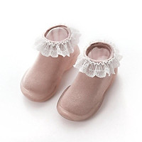 Giày bún dạng tất tập đi cho bé đế cao su chống trượt - viền ren công chúa phong cách Hàn Quốc Comfybaby GG003