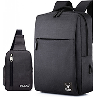 Combo Balo Laptop Cổng USB & Túi Đeo Messenger PRAZA - BL174DC095