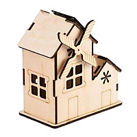 Thu Nhỏ Nhà Sử Dụng Năng Lượng Mặt Trời Đồ Chơi Trẻ Em Học Giáo Dục 3D Mô Hình Bằng Gỗ